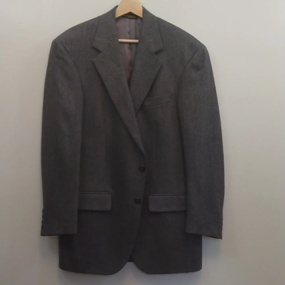 Brooks Brothers Gray Herringbone 3 Roll 2 Sport Coat 41R - Picture 4 of 14